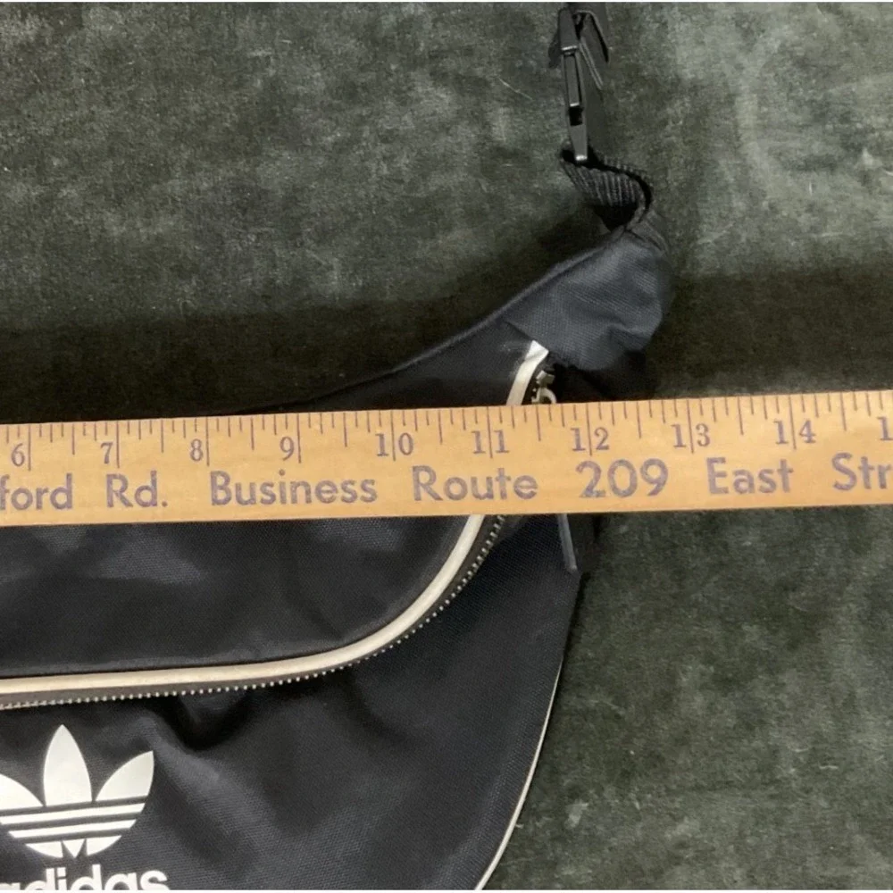 EUC Adidas Black Trefoil Logo Fanny Pack Sling Waist Bag